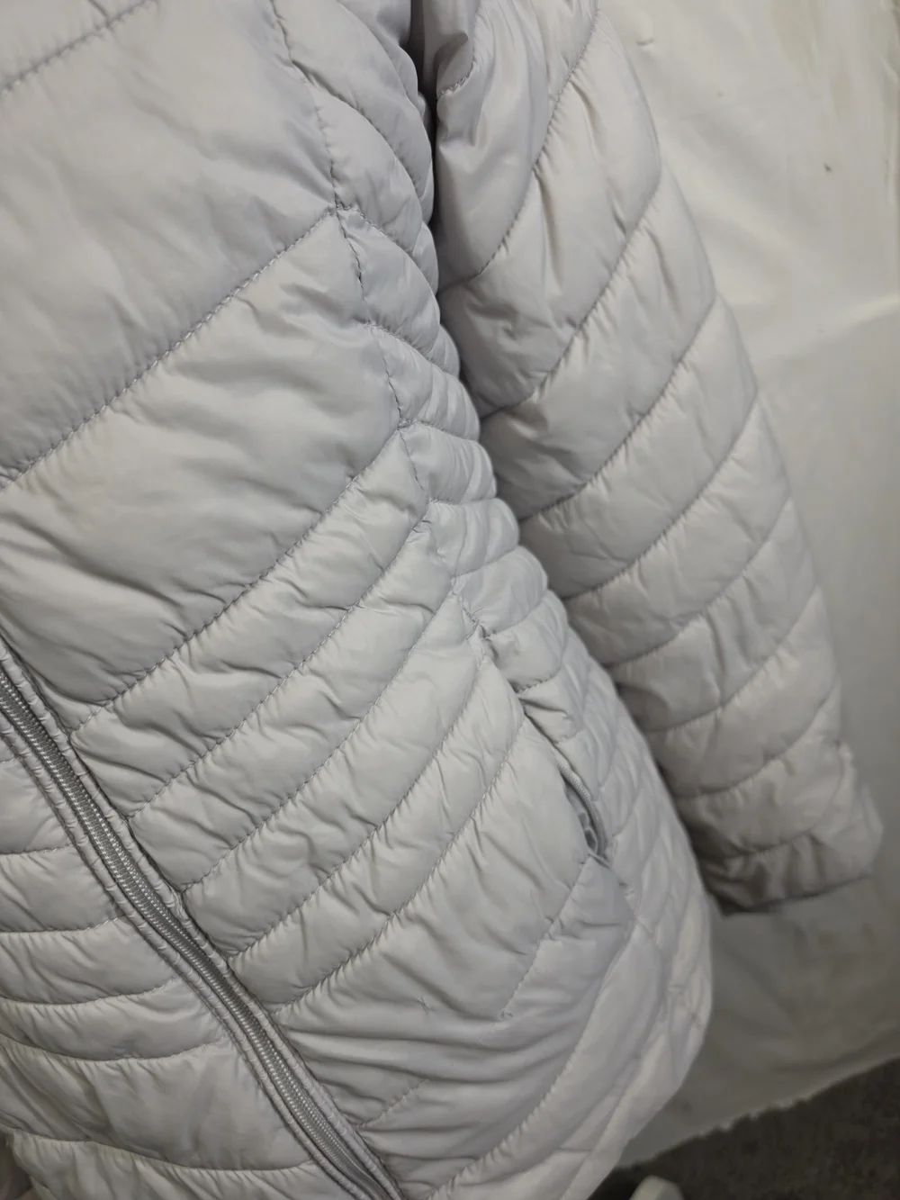 Xersion Light Gray Quilted Hooded Puffer Jacket